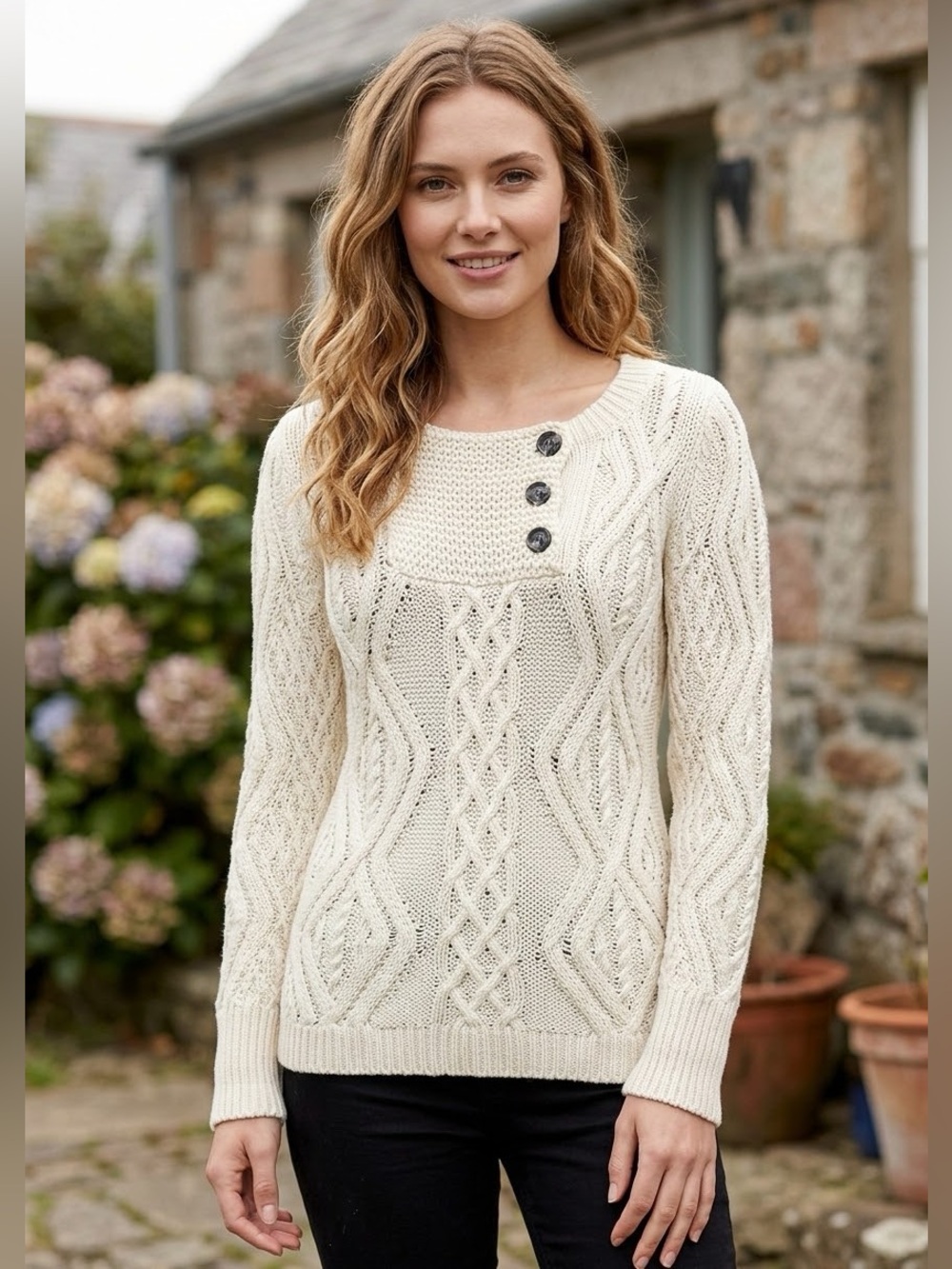 J. Crew Fisherman’s Henley Sweater in Ivory (J-1)